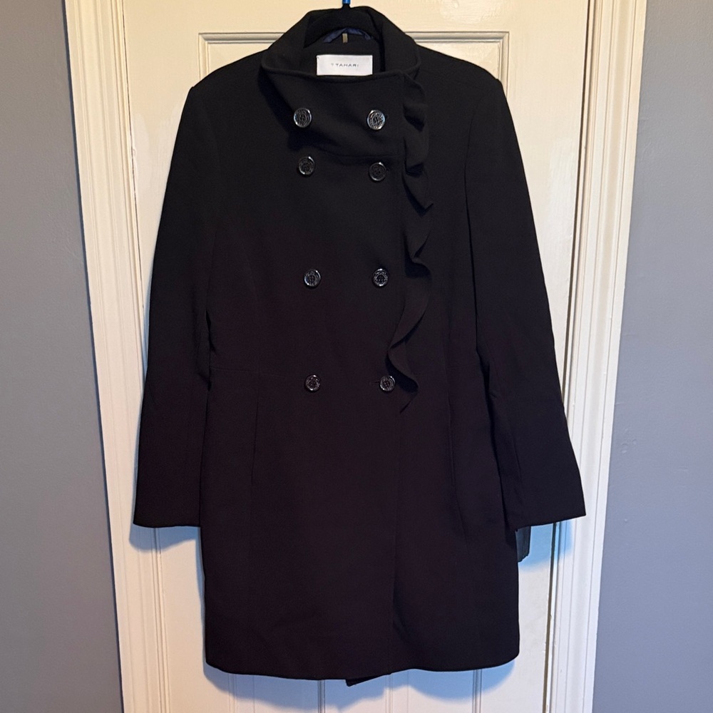 Tahari Black Coat size 12